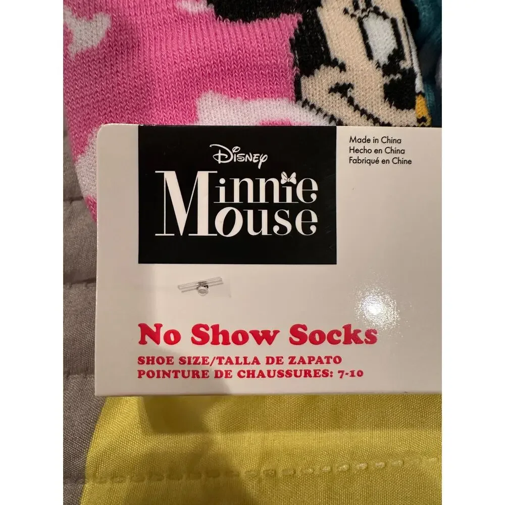 NWT Disney Minnie Mouse No Show 10 pk Kids Socks Sz 7-10